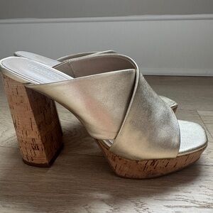 Charles By Charles David Gold Platform Sandals